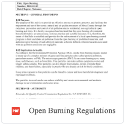 Open Burning Regulations